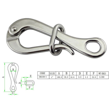 100mm Pelican Hook for Quick Release Marine Stainless Steel