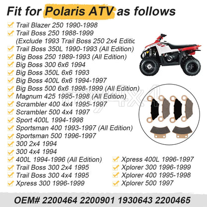Sintered Brake Pads Kit for Polaris Xpress 300 400L (1996–1999)
