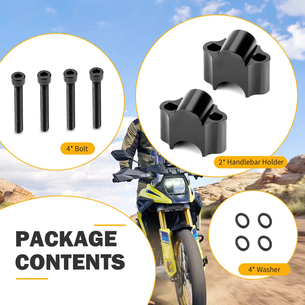 Handlebar Risers 7/8" Bar Clamp Kit for Honda Yamaha ATV Dirt Bike (30mm)
