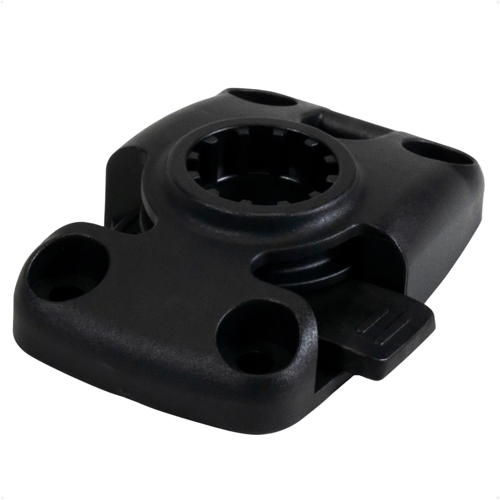 Fishing Rod Holder Deck Mount Base for Kayak (Sliding-Lock, Black)