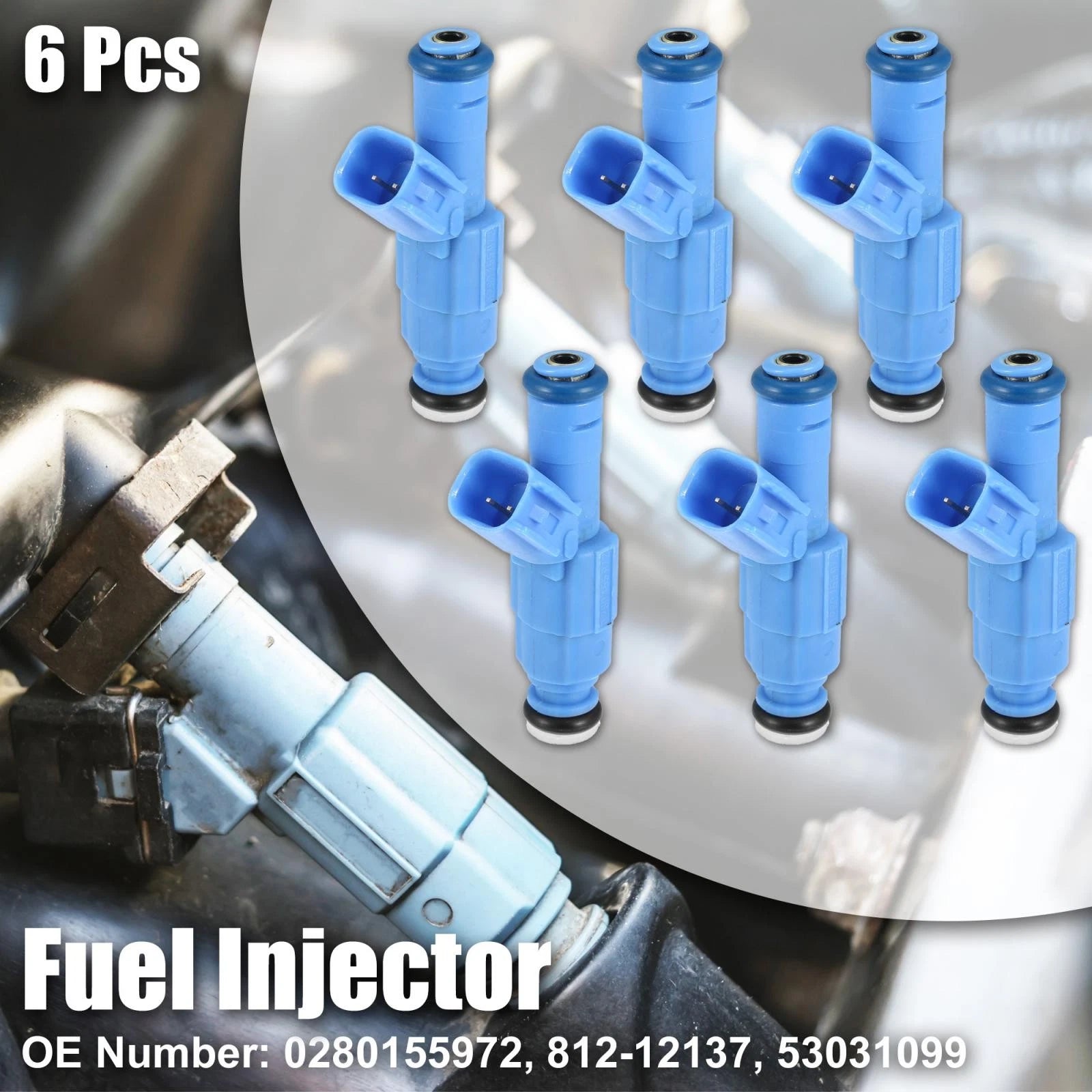 6pcs Fuel Injectors OEM Replacement for Dodge Ram 1500 3.7L (2002–2003)