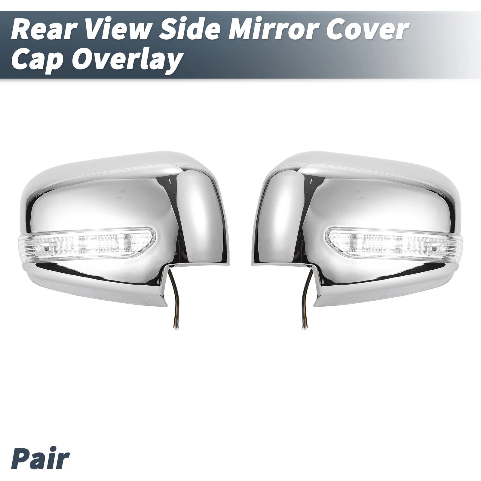 Rearview Mirror Cover Overlay Chrome Plated with LED for Mitsubishi (2005–2016)
