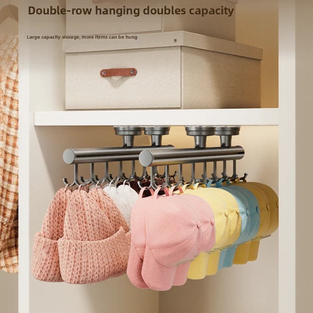 Pull Out Closet Valet Rod 15 Inch with 8 Hooks for Garment Storage