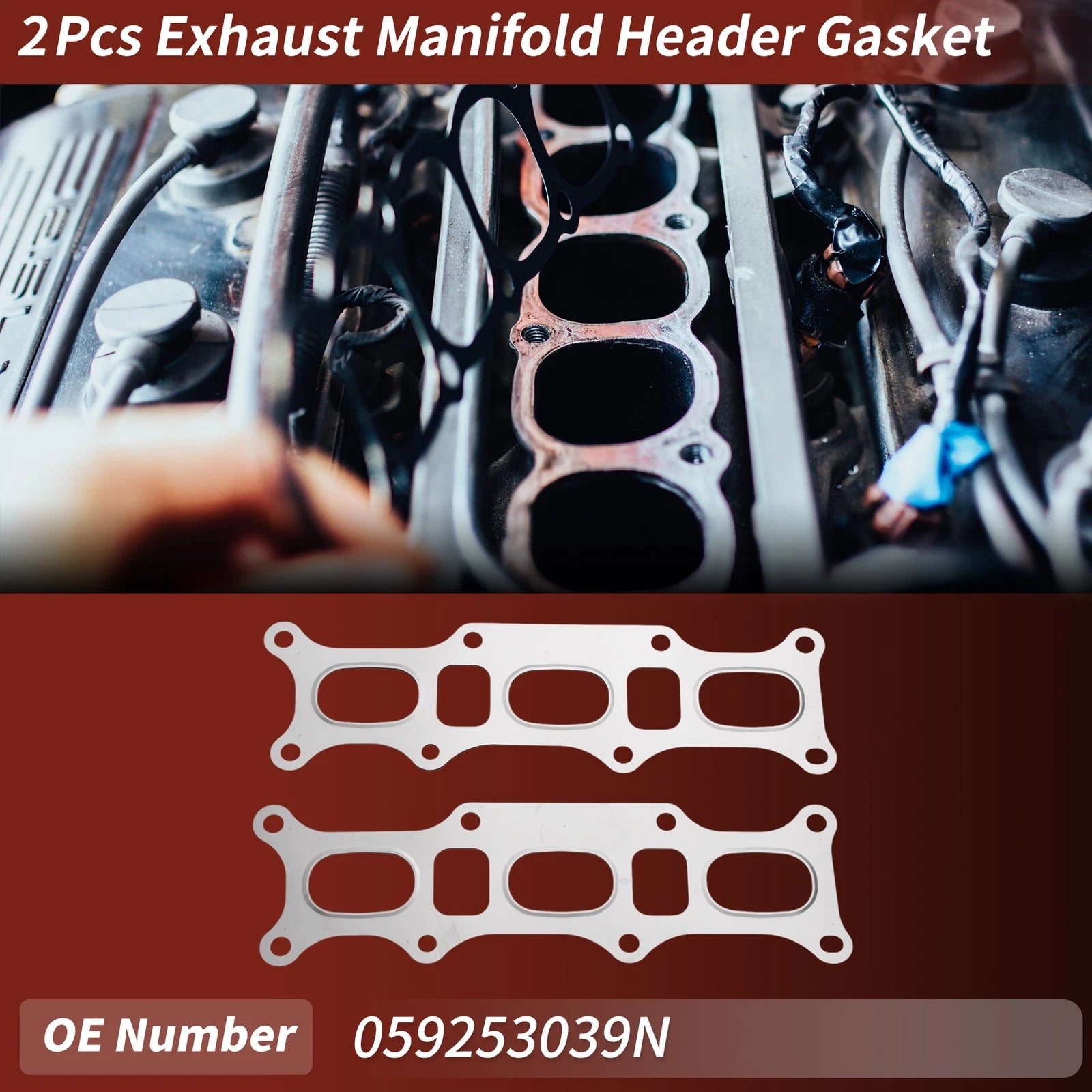 Exhaust Manifold Header Gasket Set for Audi A4 A5 A6 A7 A8 (2 Pcs)