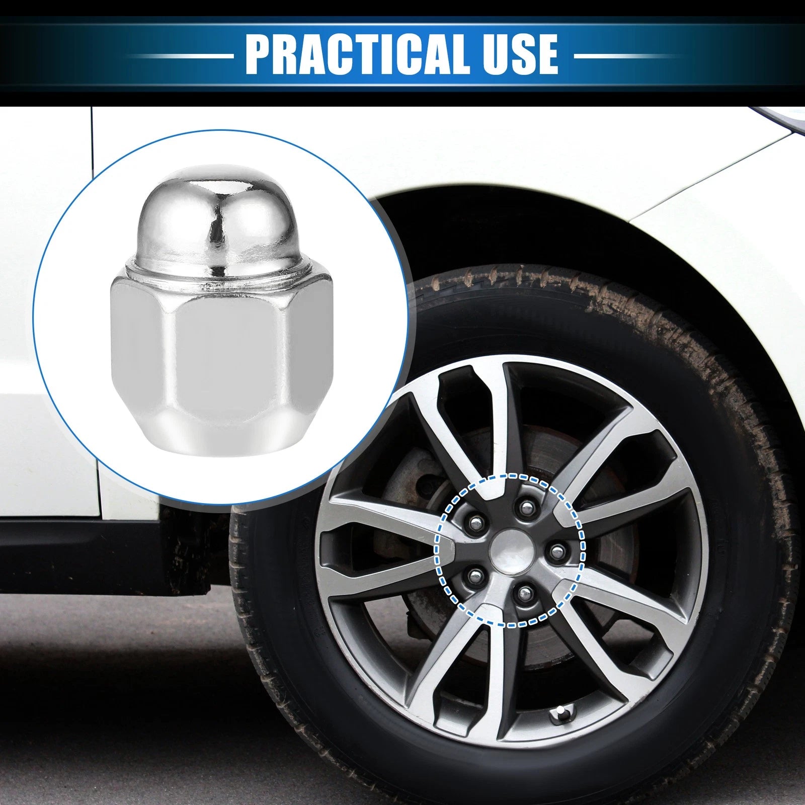 10pcs Wheel Lug Nuts Replacement for Hyundai Santa Fe M12x1.5 (2001–2018)