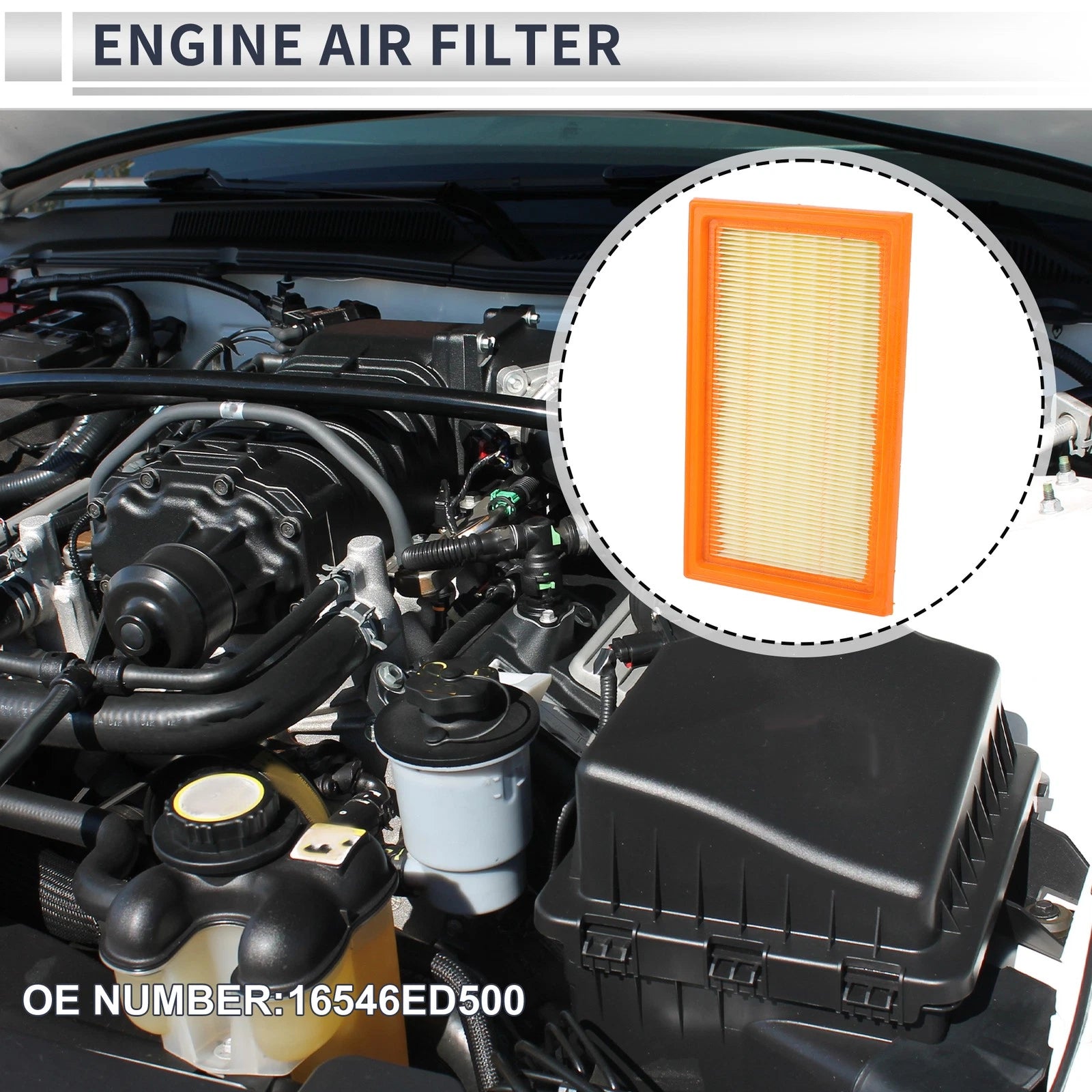 Car Engine Air Filter No. 16546ED500 for Nissan Cube (2009–2014) 1 Pc