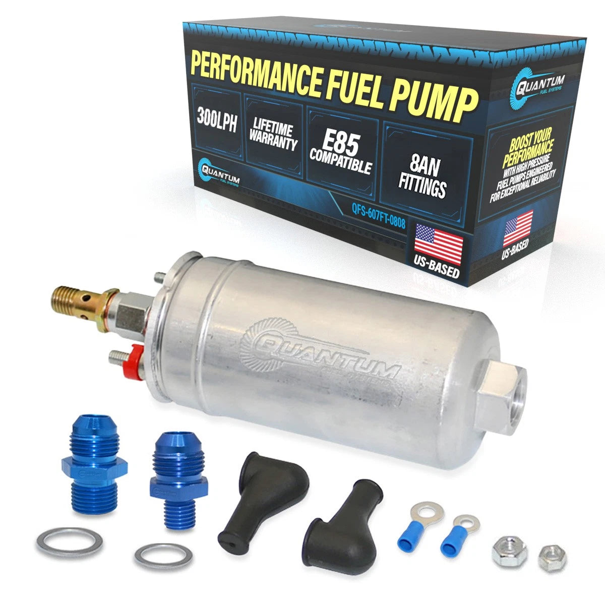 QFS 300LPH Fuel Pump for Firebird (1993–2002) 8AN Input/Output 0580254044