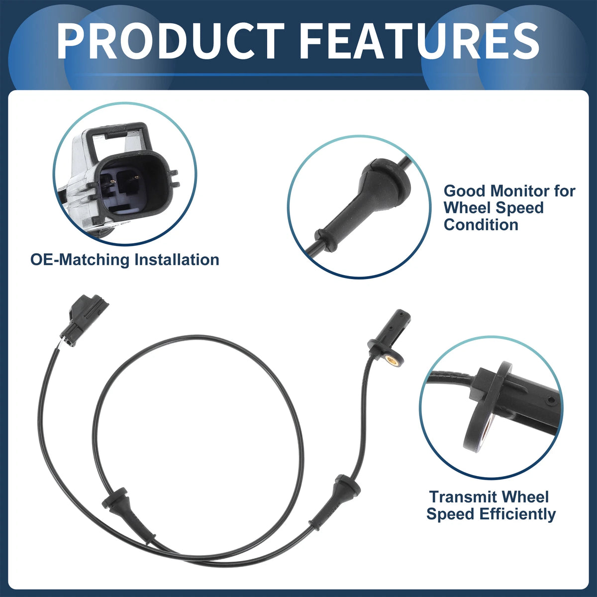 ABS Wheel Speed Sensor No. 9496420 for Volvo C70 (2000–2005) Front
