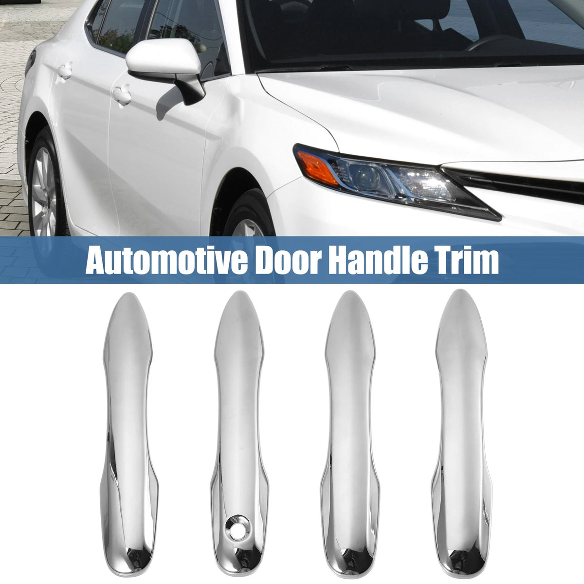 Door Handle Cover Front Set for Toyota Camry (2018–2023) Chrome Silver