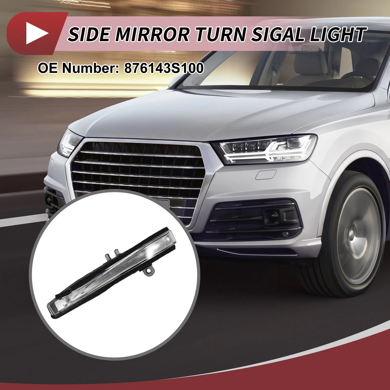 Car Mirror Turn Signal Light Left LED Replacement for Hyundai Sonata (2011–2013)