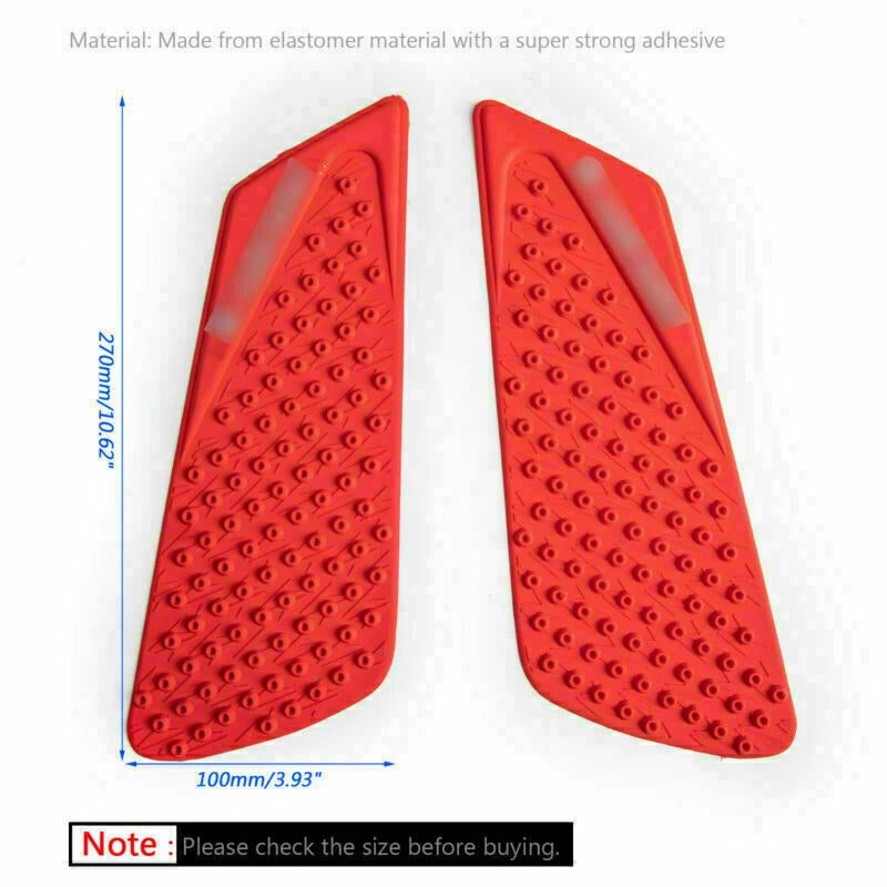 Red Tank Traction Gas Pad Knee Grips for Ducati 848/1098/1198 (2008–2018)