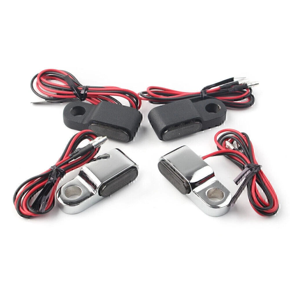 2pcs Mini Motorcycle LED Turn Signals Blinker Light Indicator Amber Lamp 12V
