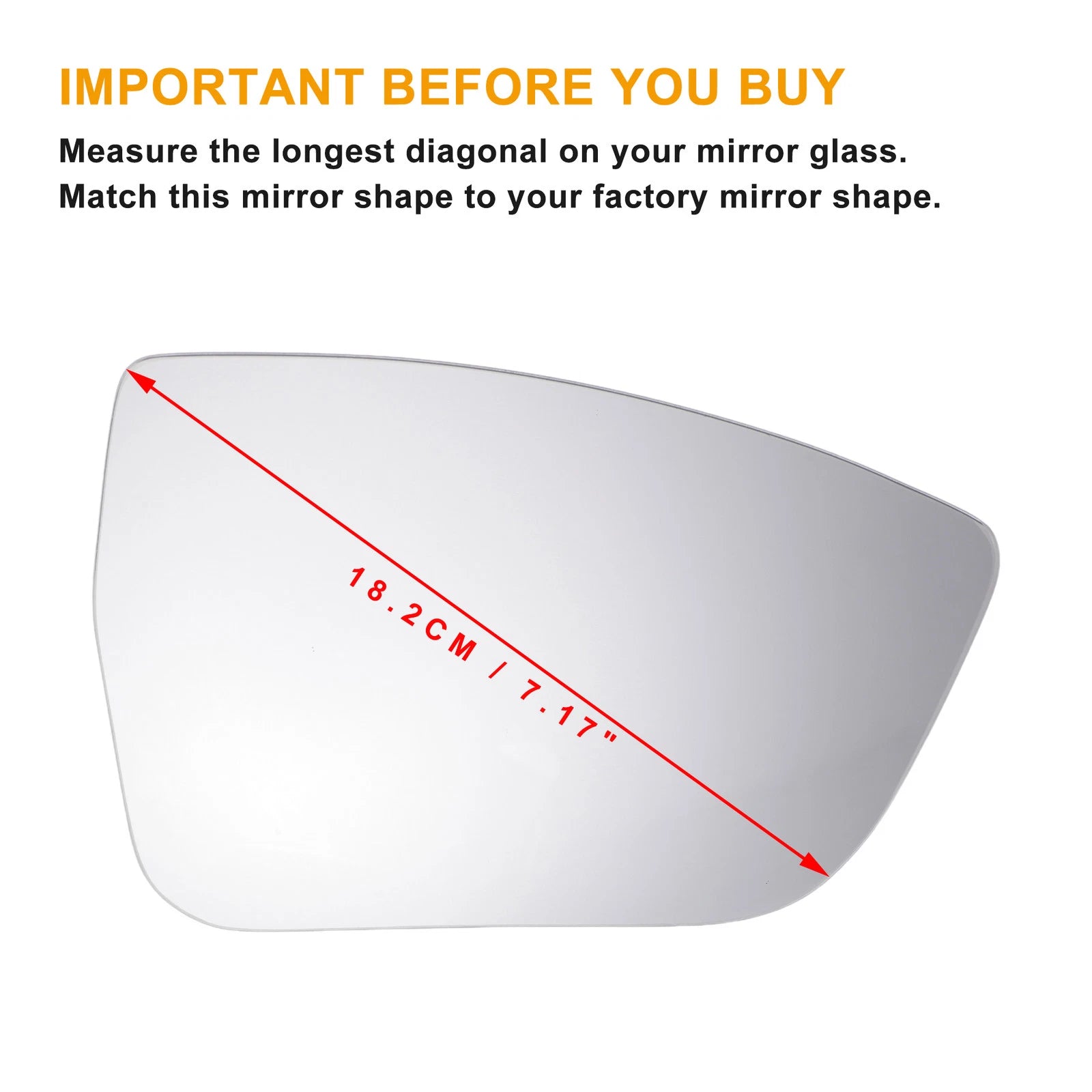 Right Side Heated White Mirror Glass for SEAT Ateca (2016–2022)