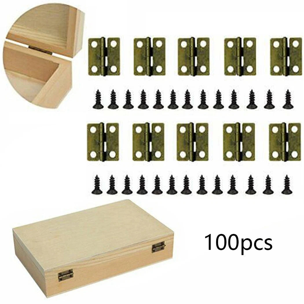 Set of 4 Brassed Butt Hinges for Dolls House Metal