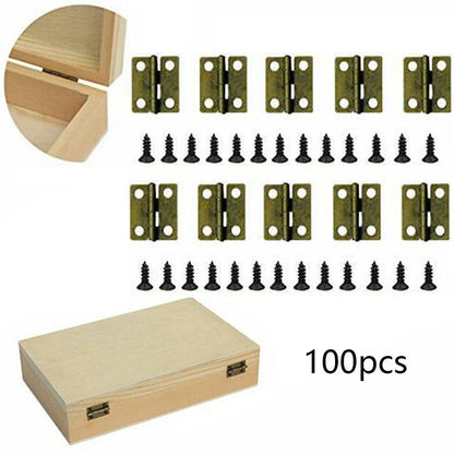 Set of 4 Brassed Butt Hinges for Dolls House Metal