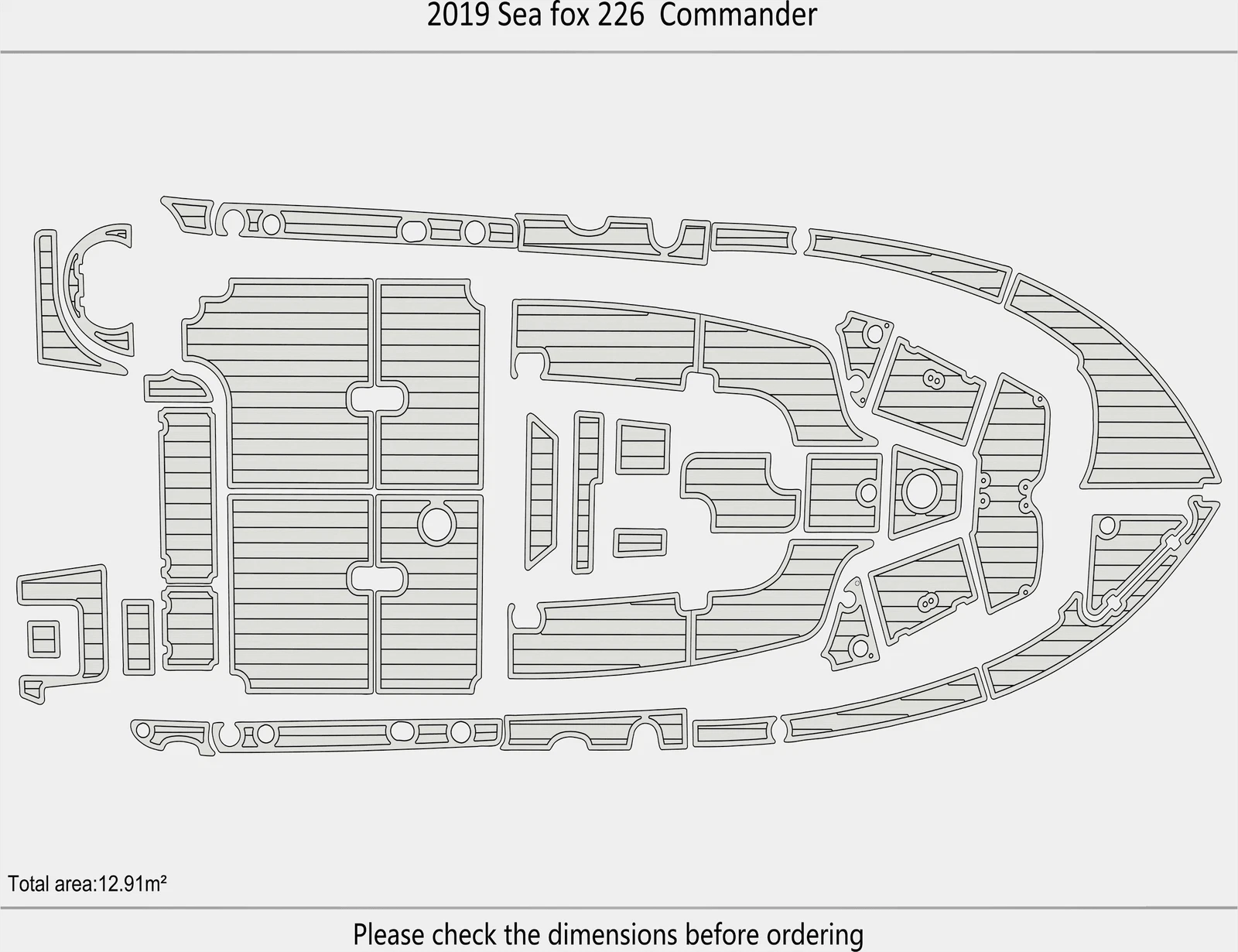 EVA Pad Foam Teak Deck Flooring for Sea Fox 226 Commander (2019)
