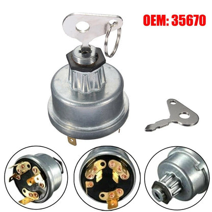 Ignition Key Set & Switch Assembly for Agricultural Equipment (12V/24V)