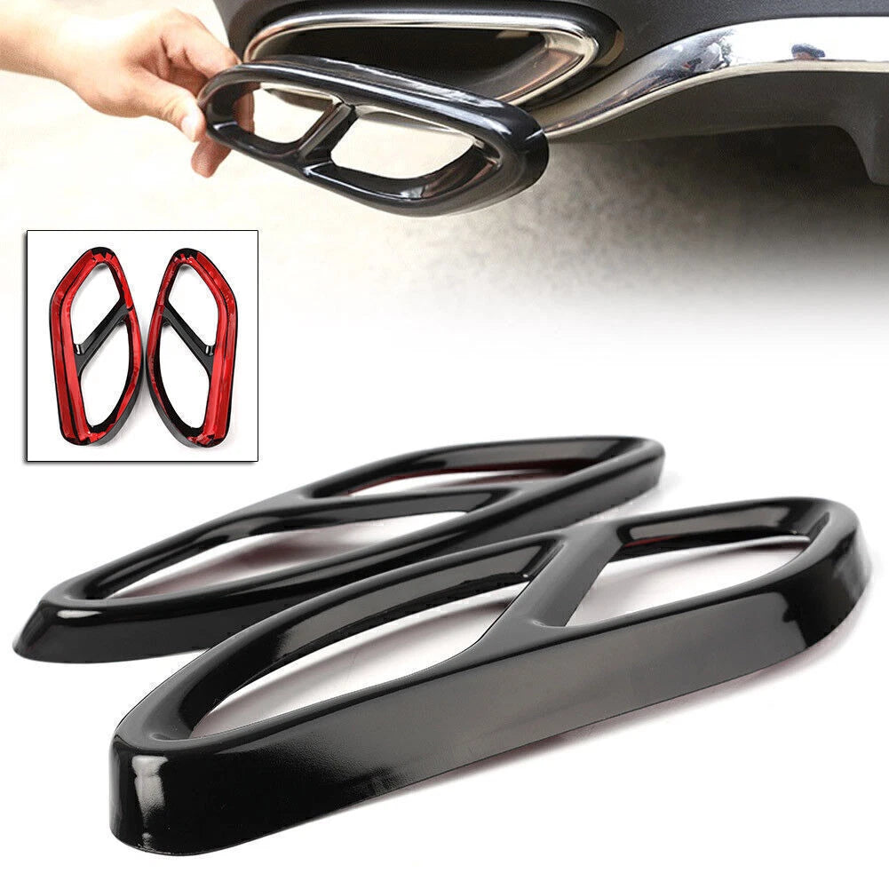 Gloss Black Rear Exhaust Pipe Cover for Mercedes Benz GLC C E Class (2015–2020)