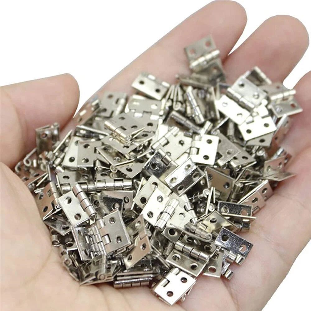 100pc Mini Metal Hinge for Craft Projects (8x10mm)