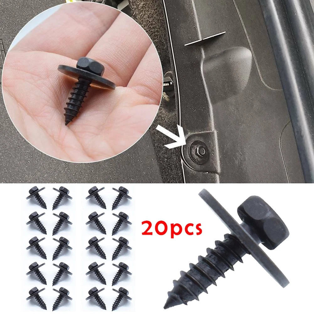20Pcs Hex Head Screws for Bumper Engine Metal (Universal)