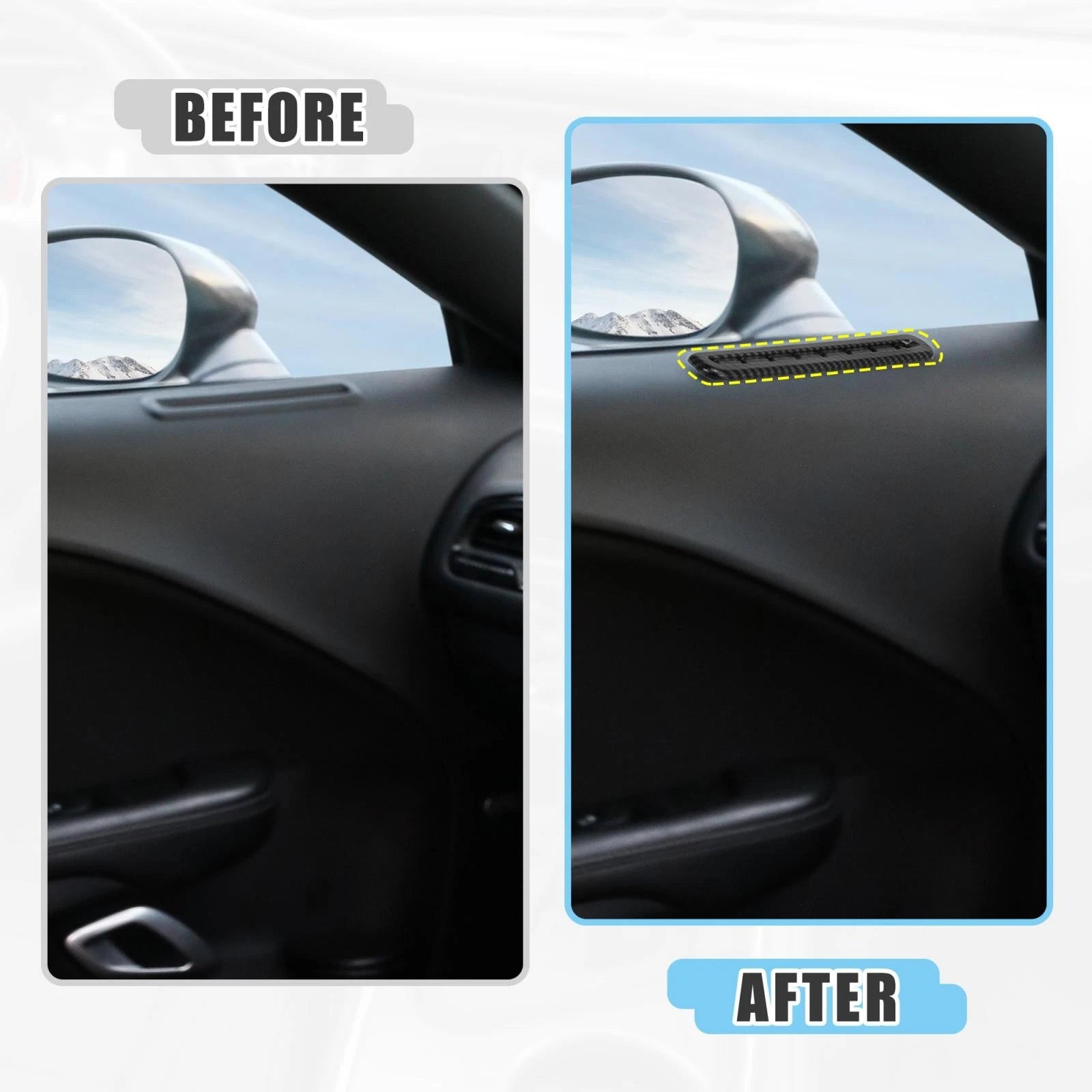 2 Pcs Door AC Outlet Vent Cover Carbon Fiber Pattern for Dodge Challenger (2015–2019)