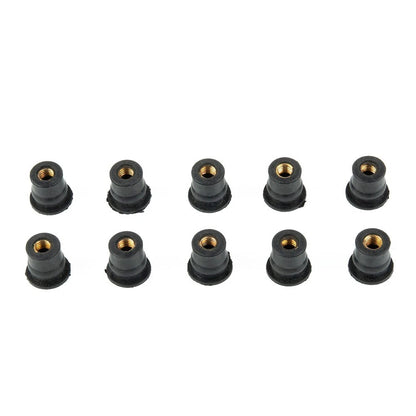 10 Rubber Nuts for Motorcycle Windshield M6 Vibration Damper Panel Mounting