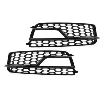 2X Front Bumper Honeycomb Mesh Fog Light Grille Cover for Audi A5 S5