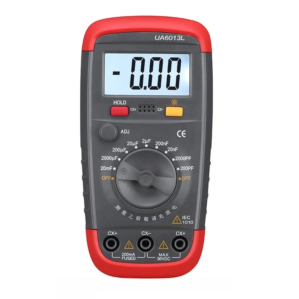 Backlit Display Capacitance Meter Manual Range Selection Compact Lightweight