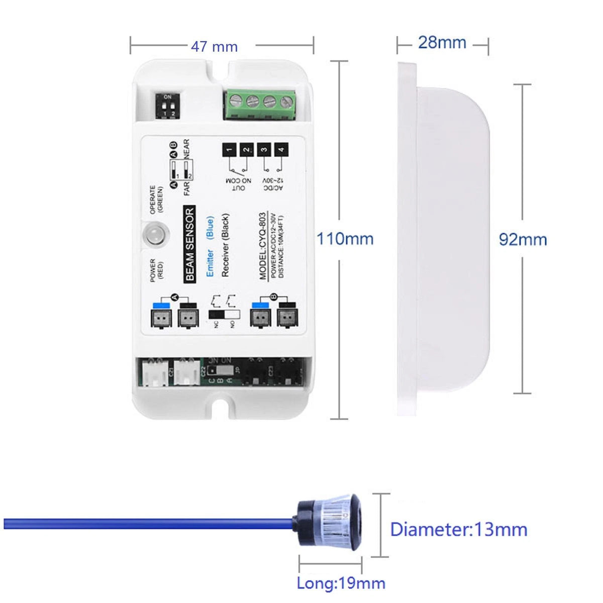 Automatic Sliding Door Opener Safety Beam Sensor for