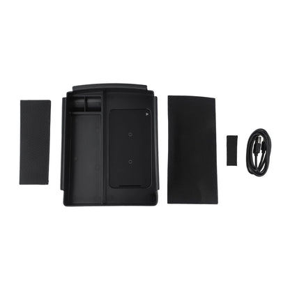Console Armrest Storage Box with Wireless Charger for Tesla Model X S (2015–2023)