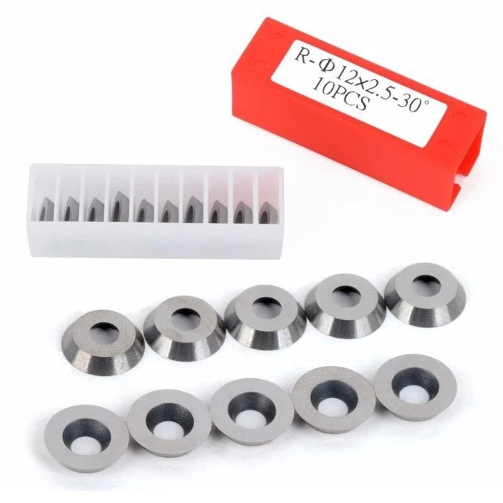 10 Pack Carbide Tip Cutting Inserts 12x2.5mm 30 Degree for Wood Turning