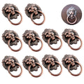 10X Vintage Lion Head Door Pull Handle Knob for Cabinet Drawer