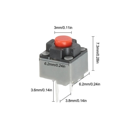 20 Silent Tactile Mouse Microswitches 2 Pin for Electronics