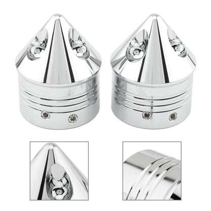 1Pair Front Wheel Axle Nut Covers Cap For Harley Touring Road Glide Dyna Softail