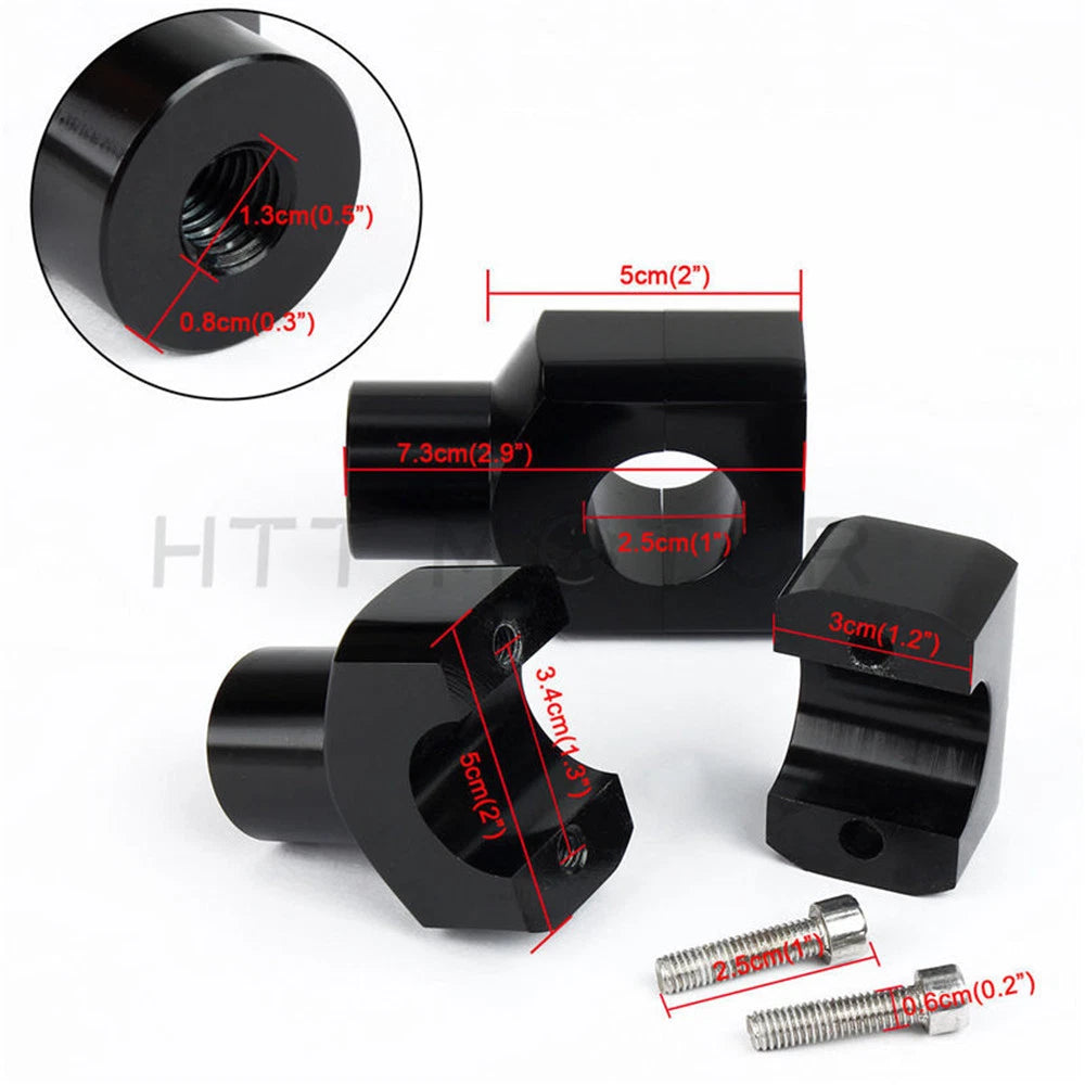 1" Black Handlebar Risers for Harley Davidson Sportster Softail (US)