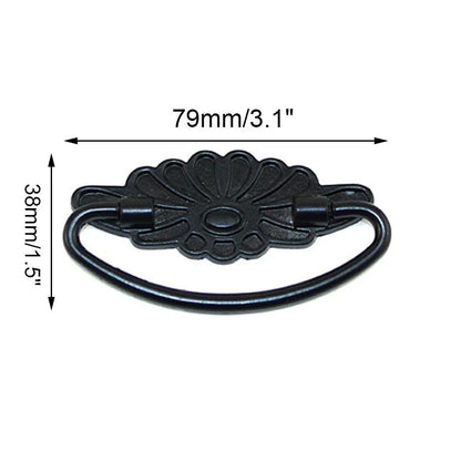 10X Black Vintage Door Pull Handles for Cupboard Drawer (Zinc Alloy)