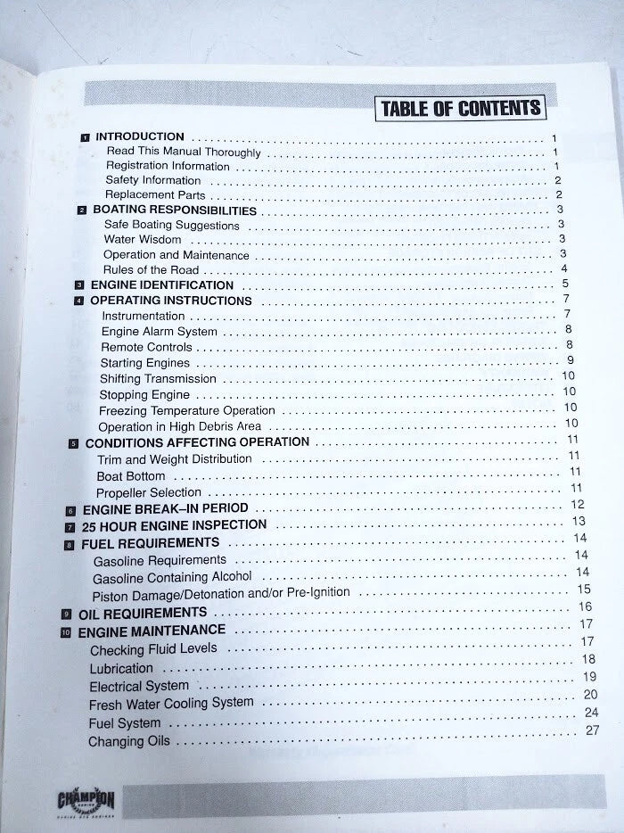 Operations & Maintenance Manual for Crusader Engines (22822)