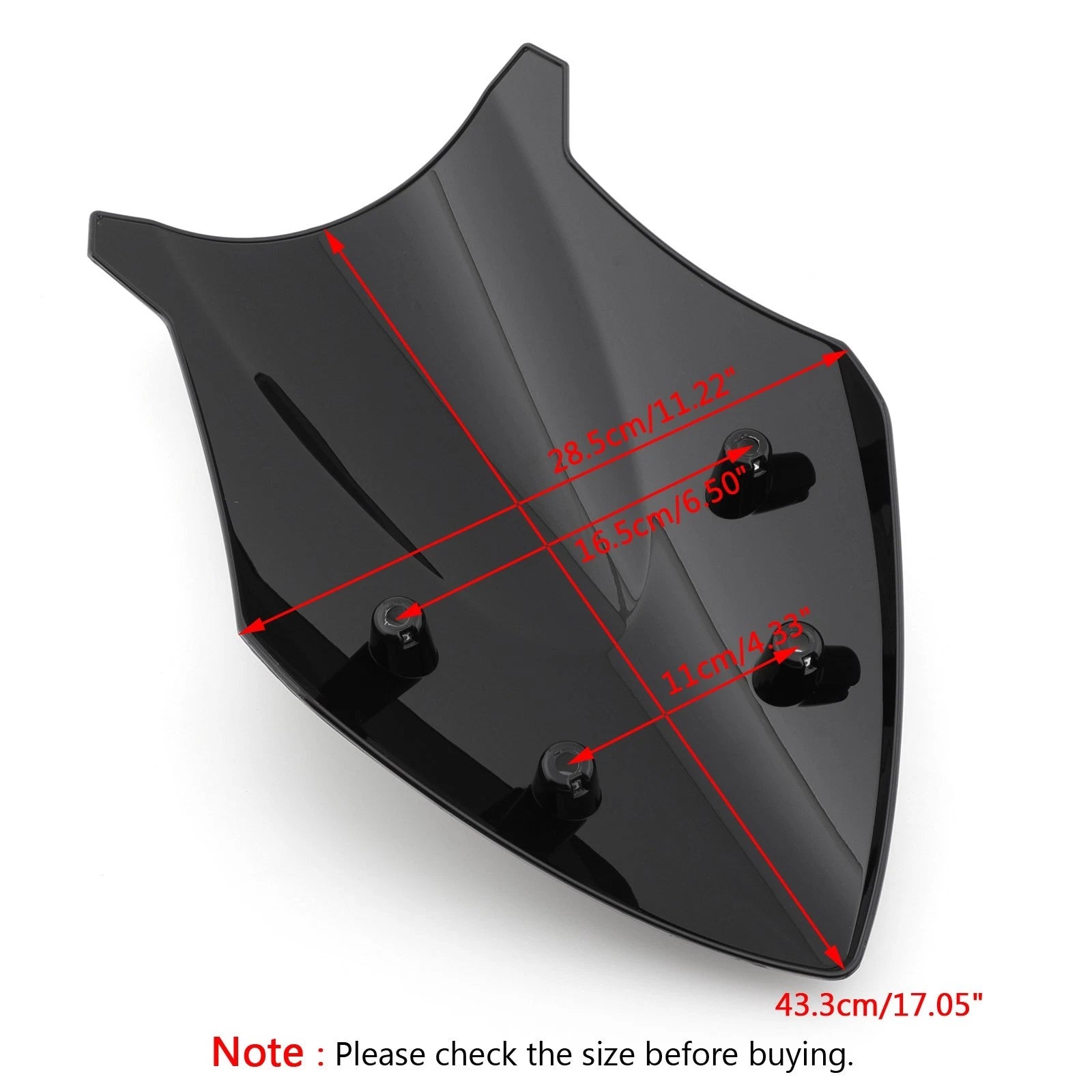 Windscreen Windshield for Suzuki GSX-S1000F (2015–2020) Black