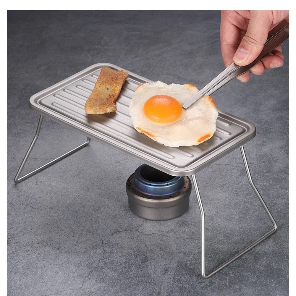 Lightweight Pure Titanium Folding Grill Plate for Travel Camping