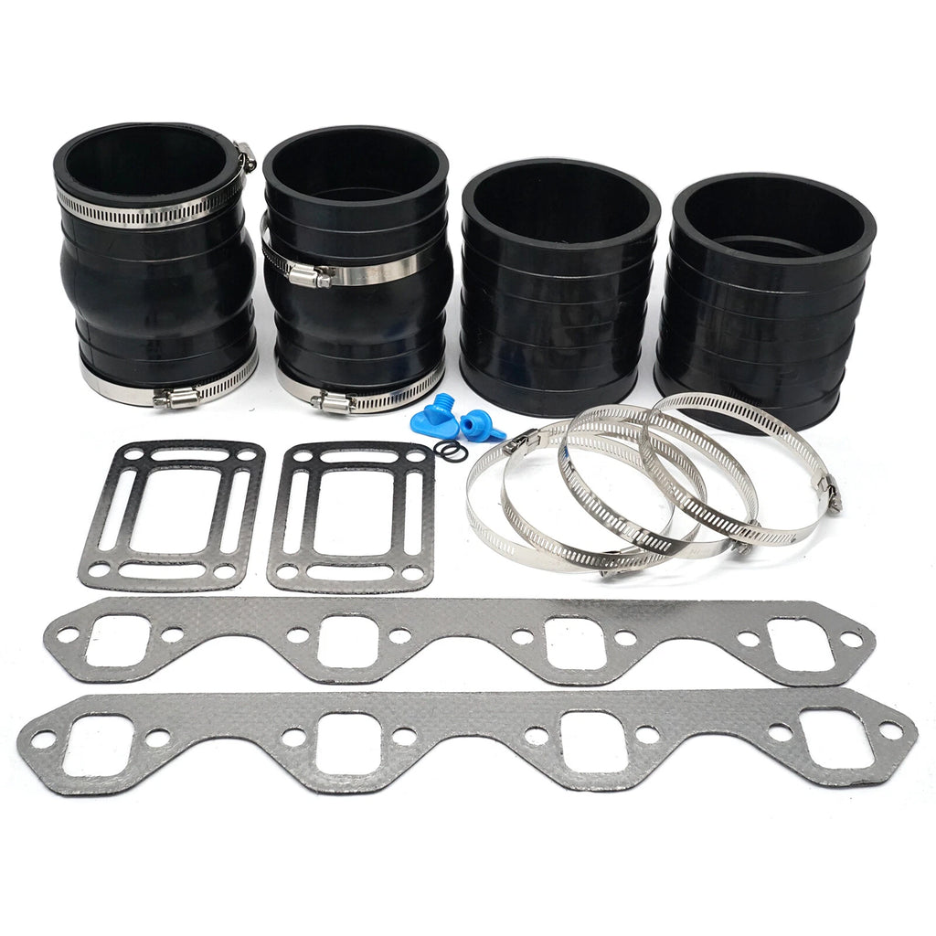 Exhaust Manifold Bellow Hose Kit W/Gasket for OMC 5.0 5.8L V8 (3852741)