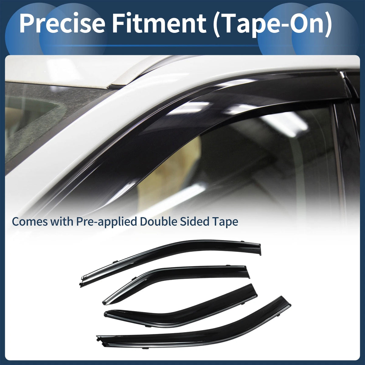 Window Deflectors Side Vent Visors Black 1 Set for Toyota Camry (2012–2012)