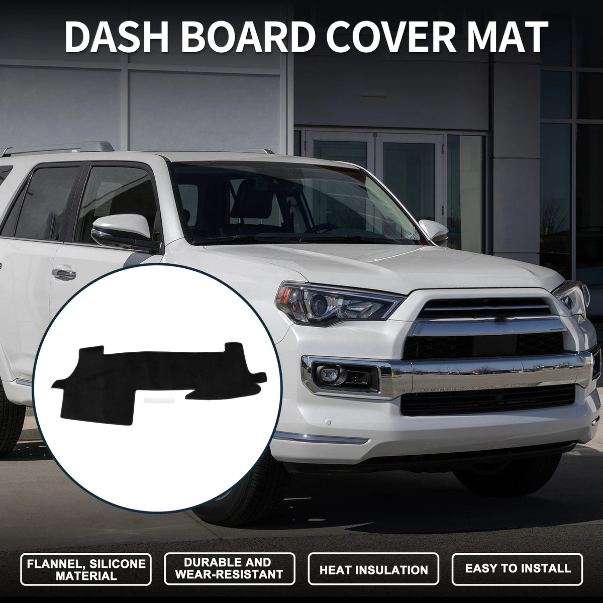 Dashboard Cover Mat for Toyota Mark X (2004–2020) - Black