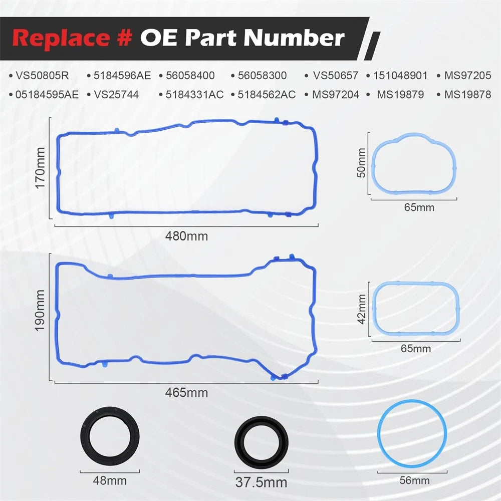 Gasket Set for Chrysler Dodge Jeep Ram 3.6L (2011–2022) VS50805R