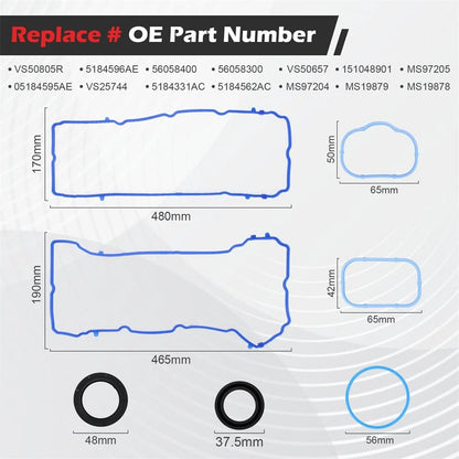 Gasket Set for Chrysler Dodge Jeep Ram 3.6L (2011–2022) VS50805R