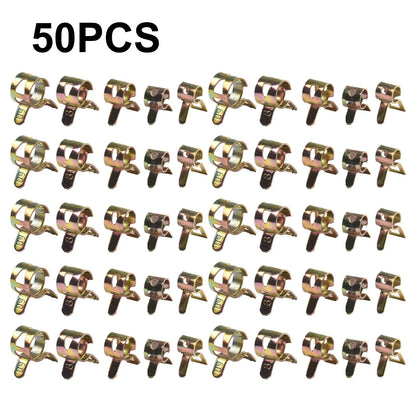 50pcs 5mm-9mm Spring Clips for Fuel Water Line Hose Pipe Tube Clamps