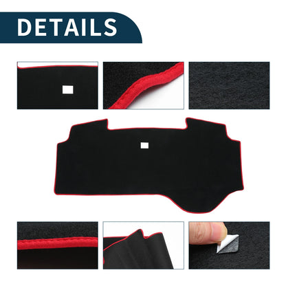 Dashboard Dash Cover Mat for Mitsubishi Delica D5 (2019–2024) Black Red Set of 1