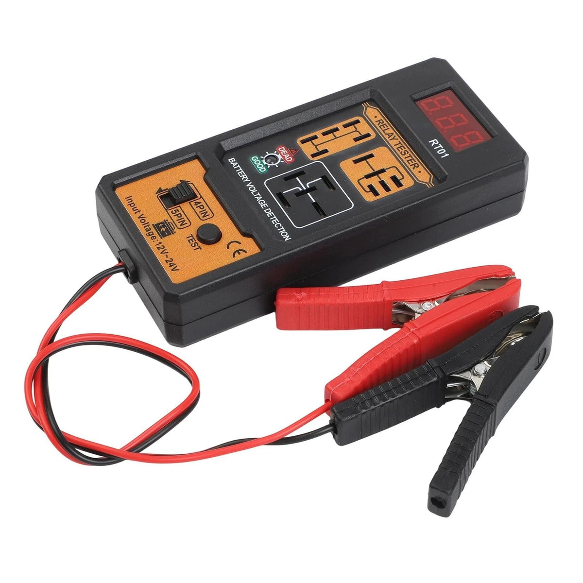 Digital Display Relay Tester for Vehicle Battery and Relay Diagnostics