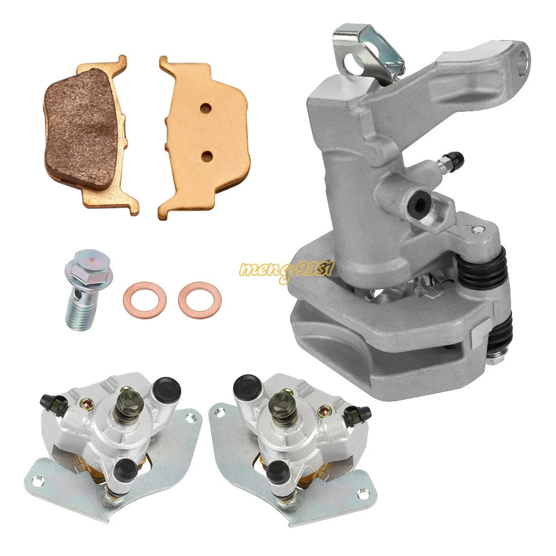 Front & Rear Brake Calipers w/Pads for Honda Foreman Rubicon 500 Rancher 420 (2000–2023)