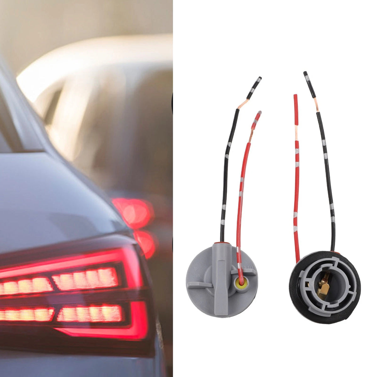 2X Bulb Holder Connector for Car, Scooter, Caravan, Lorry