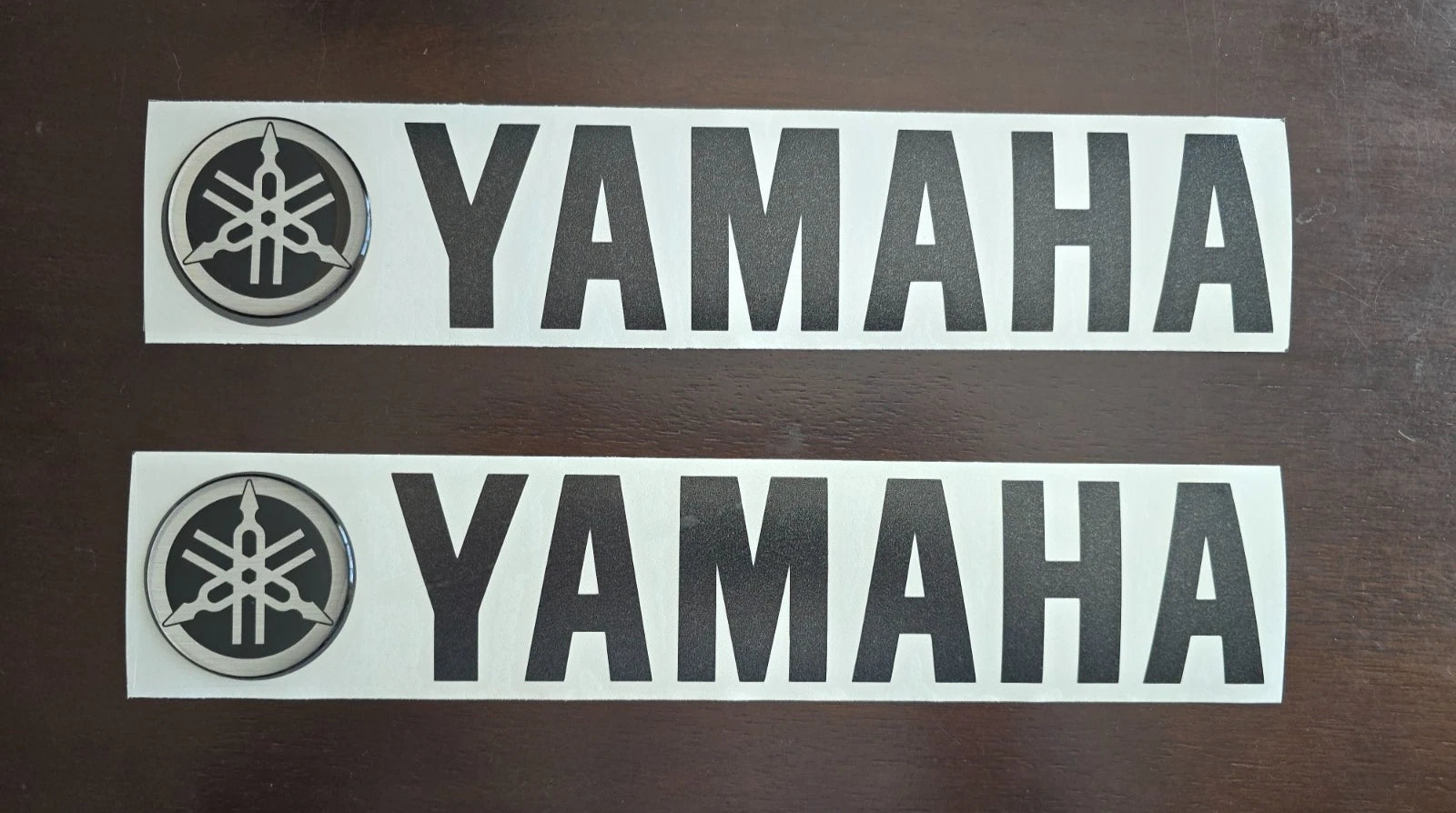 Pair of Yamaha 3D OEM Fender Decals for VX110 (2002–2009) - Black 11"